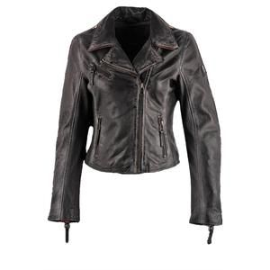 NEW MAURITIUS leather motorcycle jacket in vintage black